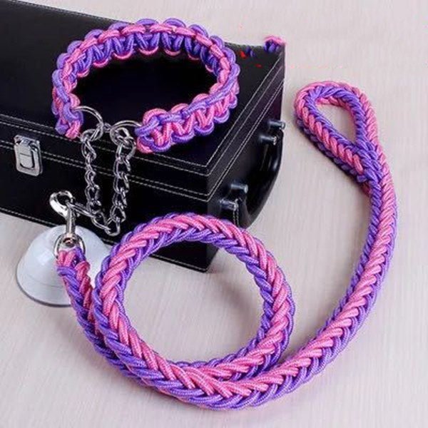 vancityDOG´s - Halsband mit Leine Gepflochten