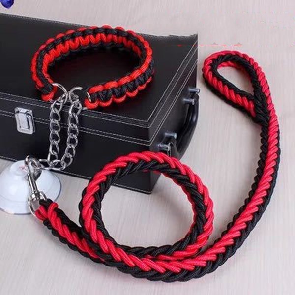 vancityDOG´s - Halsband mit Leine Gepflochten