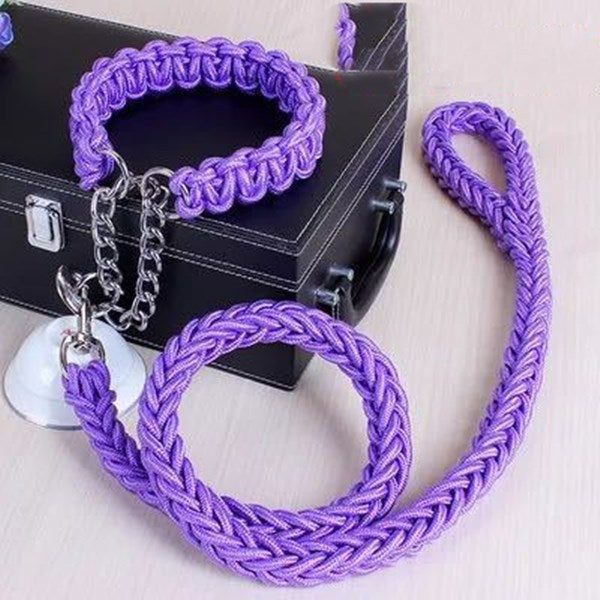 vancityDOG´s - Halsband mit Leine Gepflochten