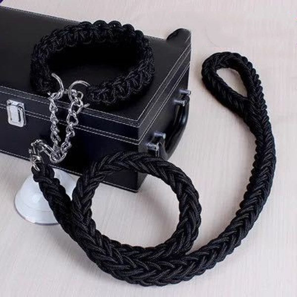 vancityDOG´s - Halsband mit Leine Gepflochten