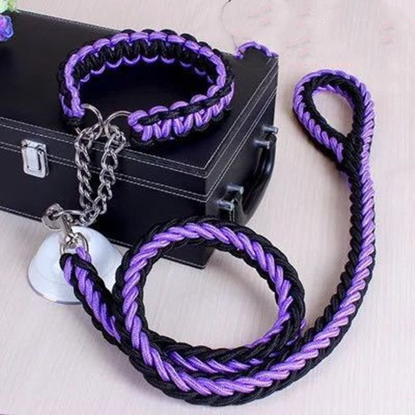 vancityDOG´s - Halsband mit Leine Gepflochten