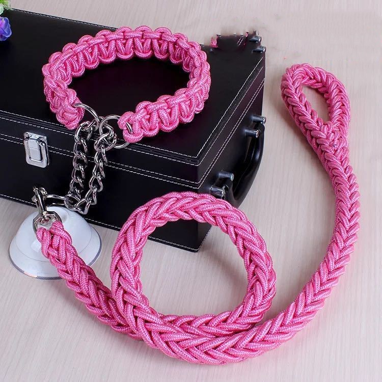 vancityDOG´s - Halsband mit Leine Gepflochten