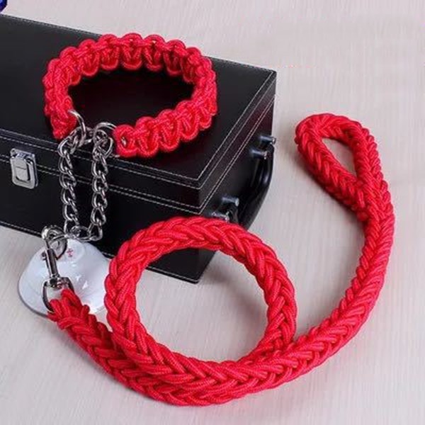 vancityDOG´s - Halsband mit Leine Gepflochten