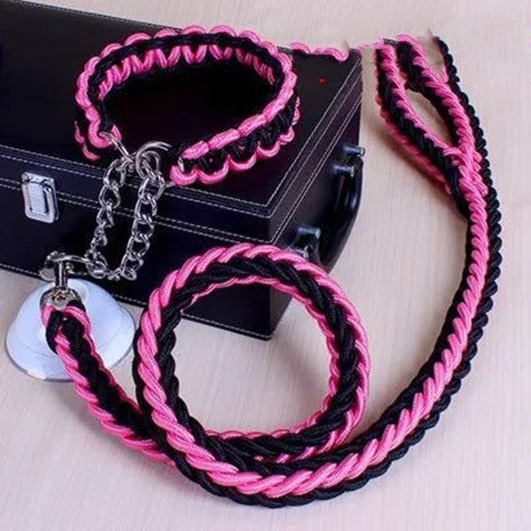 vancityDOG´s -  Halsband mit Leine Gepflochten